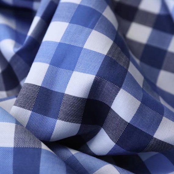 Plaid cotton fabric by the yard