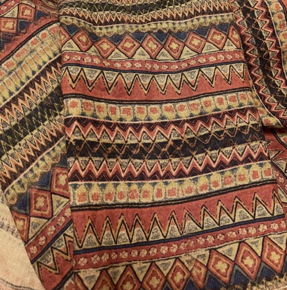 Print floral linen fabric by the yard
