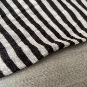 Striped Knit Cashmere Wool fabric by the yard