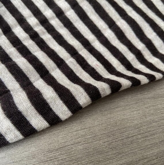 Striped Knit Cashmere Wool fabric by the yard