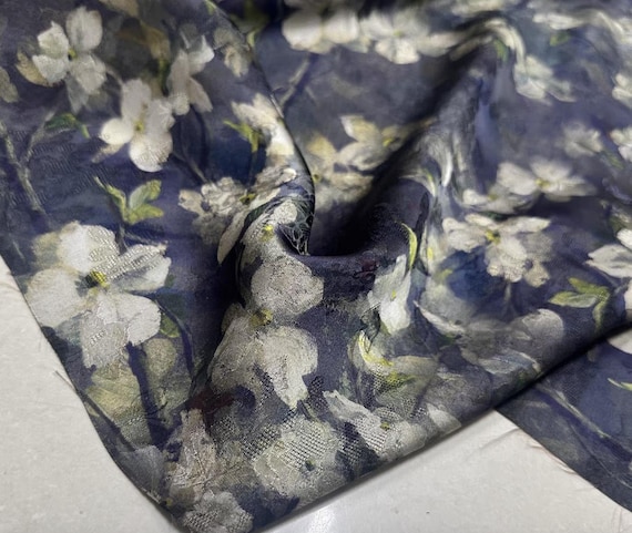 Jacquard Floral Print viscose fabric by the yard
