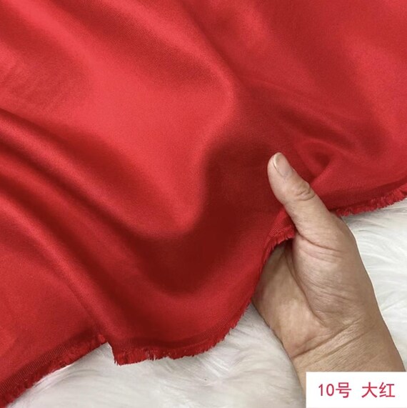 Silk wool satin fabric by the yard
