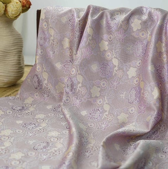 Jacquard brocade fabric by the yard