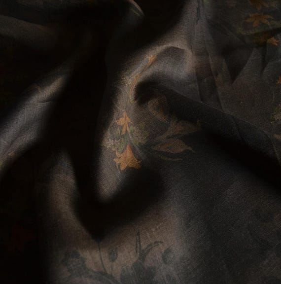 Print linen fabric by the yard