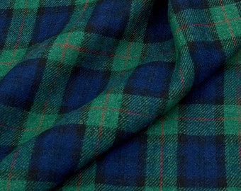 Plaid Wool fabric by the yard