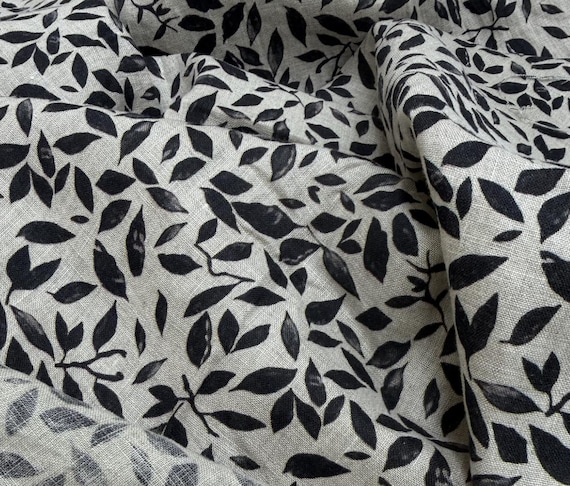 Print linen fabric by the yard