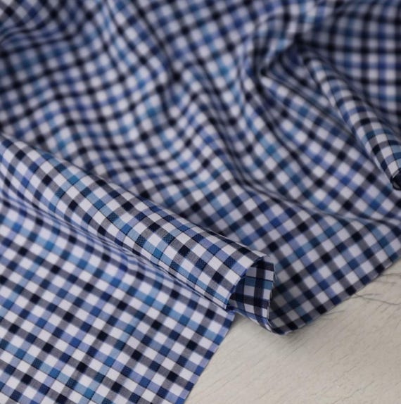 Plaid cotton fabric by the yard