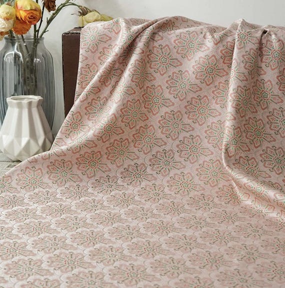 Jacquard brocade fabric by the yard