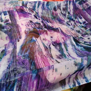 Print silk georgette fabric by the yard