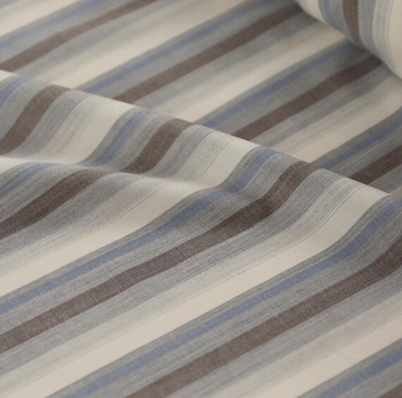 Striped Worsted Wool fabric by the yard
