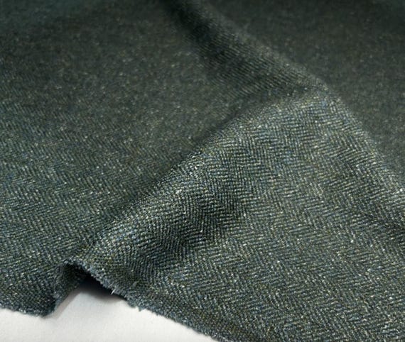 Herringbone wool fabric by the yard