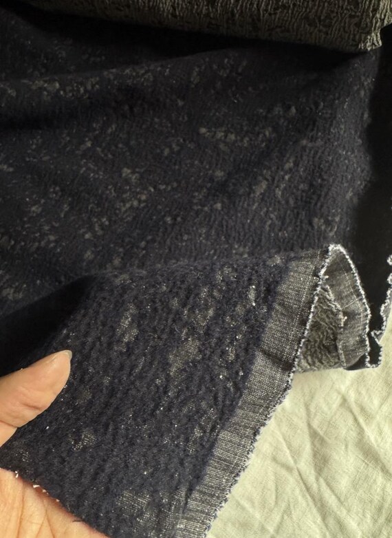 Jacquard wool linen fabric by the yard