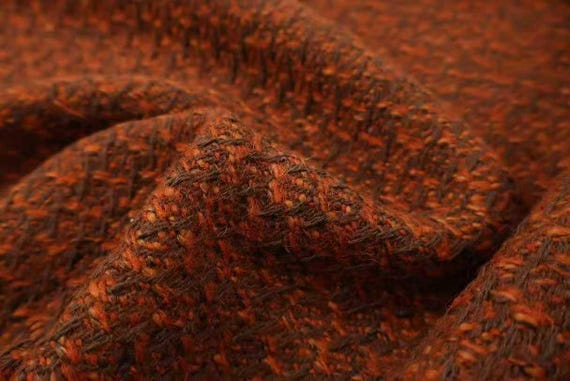 Tweed wool fabric by the yard