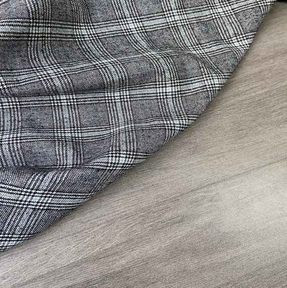 Plaid wool fabric by the yard