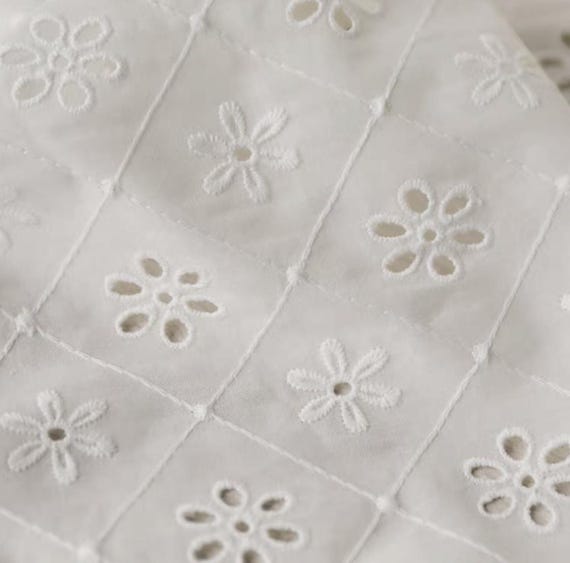 Embroidery cotton fabric By the yard
