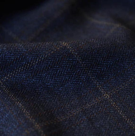 Plaid Wool fabric by the yard