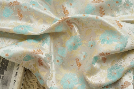 Jacquard brocade fabric by the yard