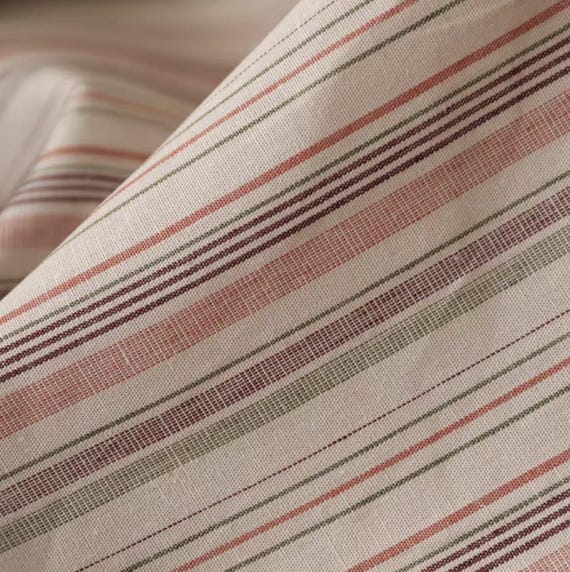 Striped linen fabric by the yard