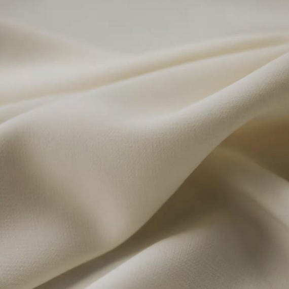 Cream White Triacetate fabric by the yard