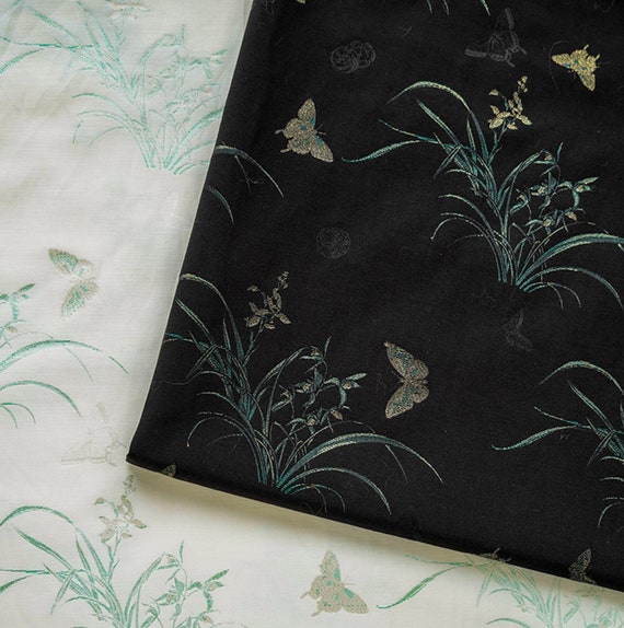 Jacquard brocade fabric by the yard