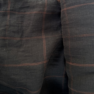 Plaid linen fabric by the yard