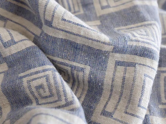 Extra Wide Jacquard Linen Fabric by the yard - 280cm Wide
