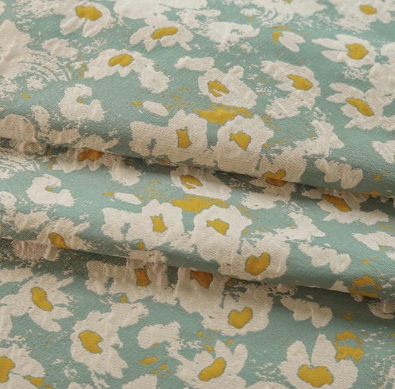 Jacquard brocade fabric by the yard