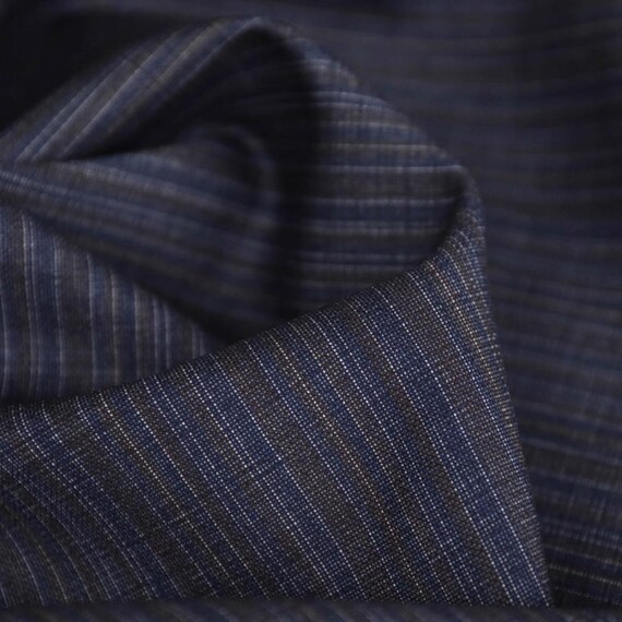 Striped Worsted Wool Fabric by the yard