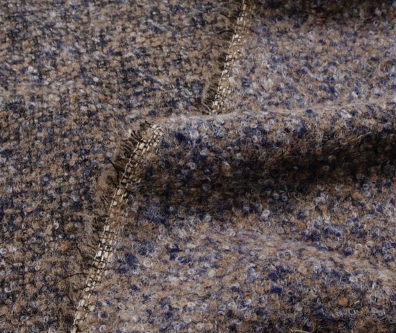 Boucle wool fabric by the yard