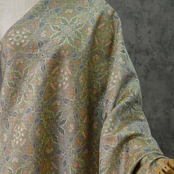 Jacquard brocade fabric by the yard