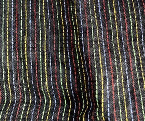 Striped linen fabric by the yard
