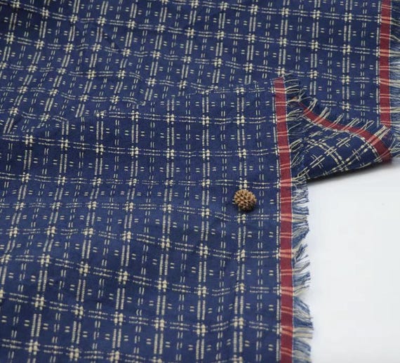 Jacquard linen cotton fabric by the yard