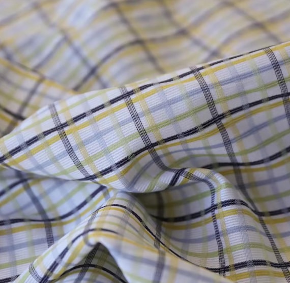 Jacquard plaid cotton fabric by the yard