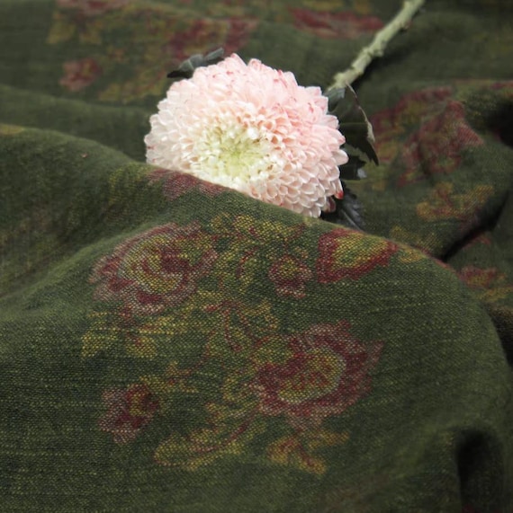 Print linen fabric by the yard