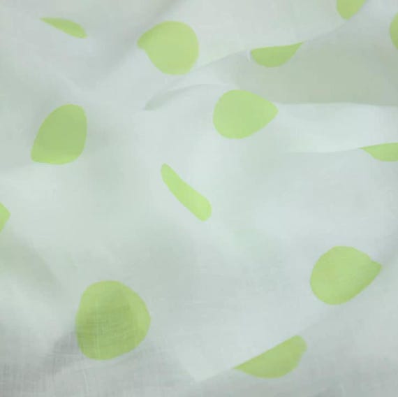 Polka Dots Print ramie fabric by the yard