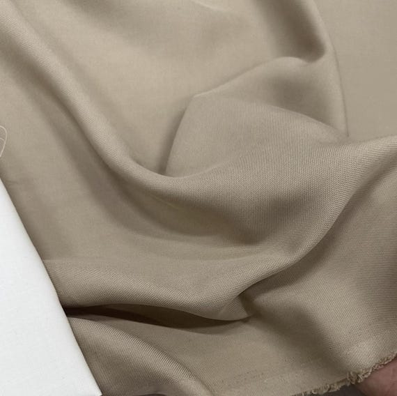 Beige viscose fabric by the yard