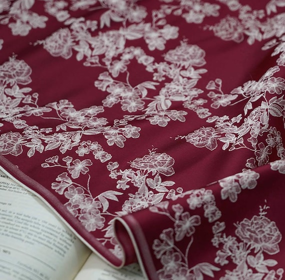 Jacquard brocade fabric by the yard