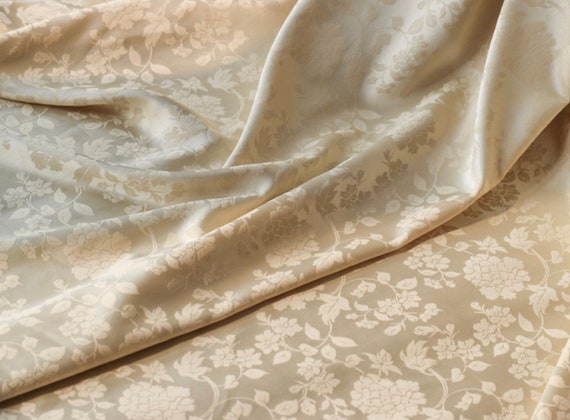 Jacquard floral fabric by the yard