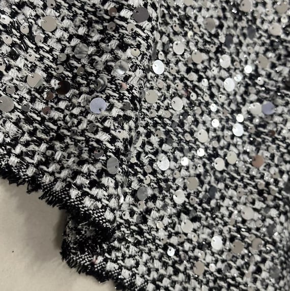 Sequins Tweed fabric by the yard