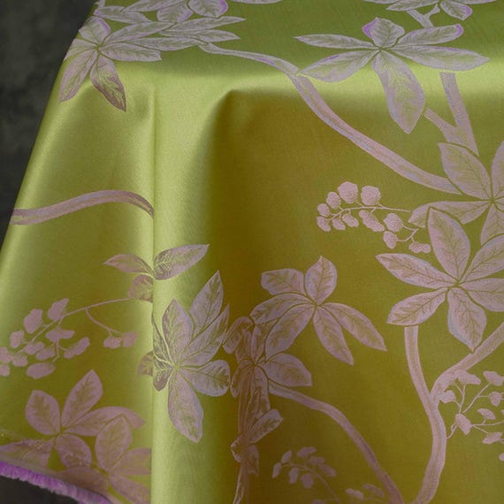 Jacquard floral fabric by the yard