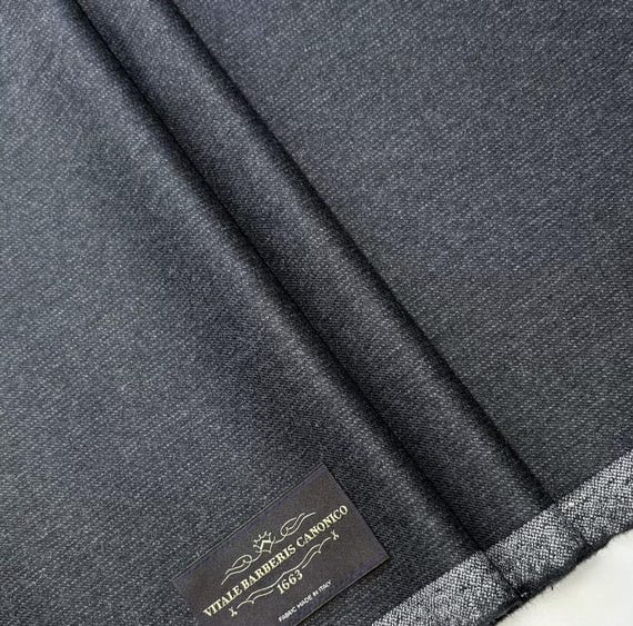 Striped Worsted wool fabric by the yard