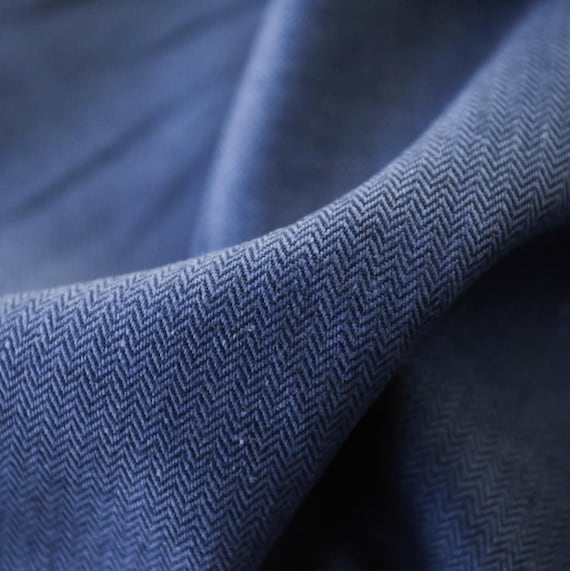 Jacquard herringbone linen fabric by the yard