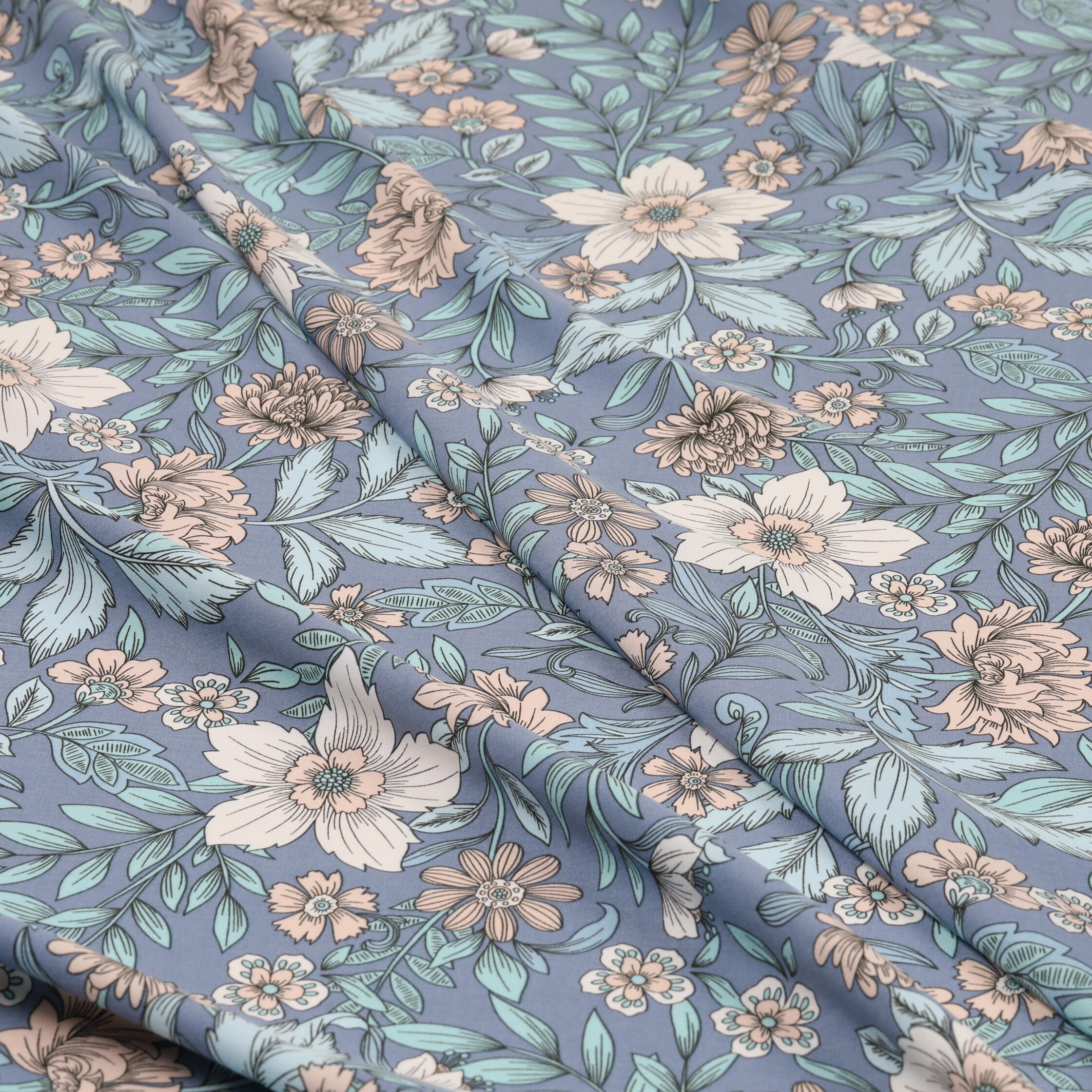 Print floral viscose fabric by the yard Etsy