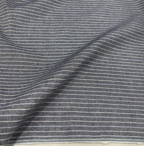 Striped linen fabric by the yard