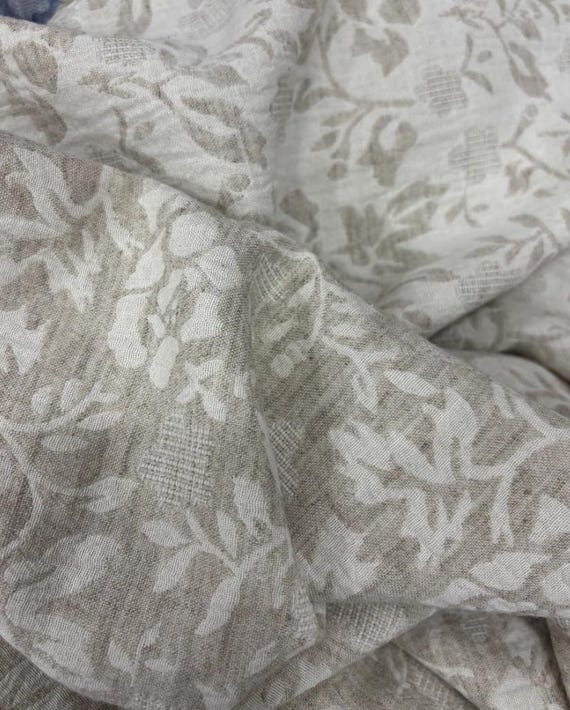 Jacquard Floral Linen Cotton Fabric By The Yard