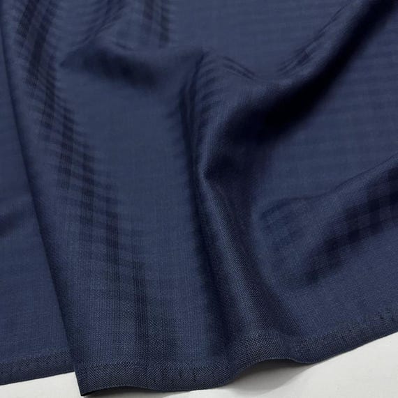 Plaid silk wool fabric, worsted suiting trousers fabric by the yard