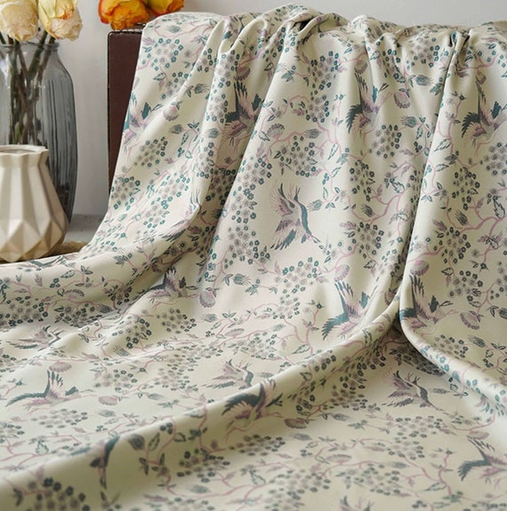 Crane Jacquard brocade fabric by the yard