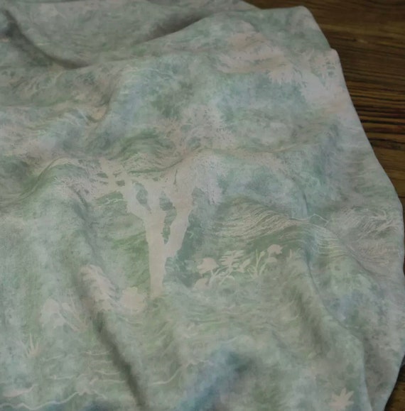 Print rose fiber fabric by the yard