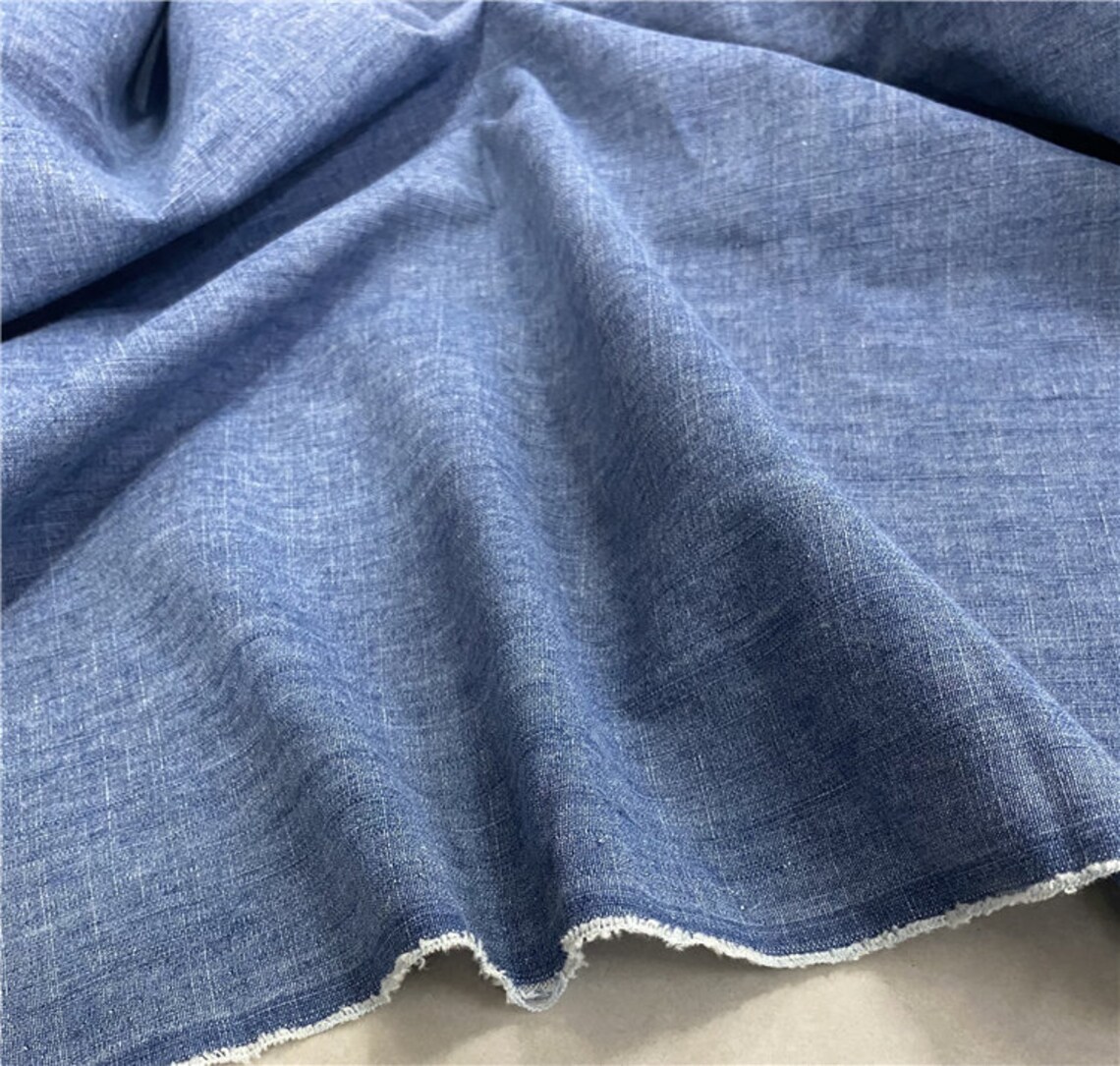 Sand washed linen cotton fabric by the yard Etsy