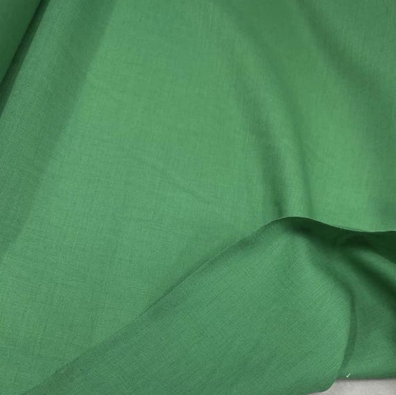 Green Worsted Wool fabric by the yard